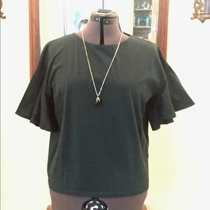 UNIQLO Rich, Forest Green Blouse NWT